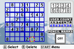 Sudoku Fever screenshot 5 for GameBoy Advance